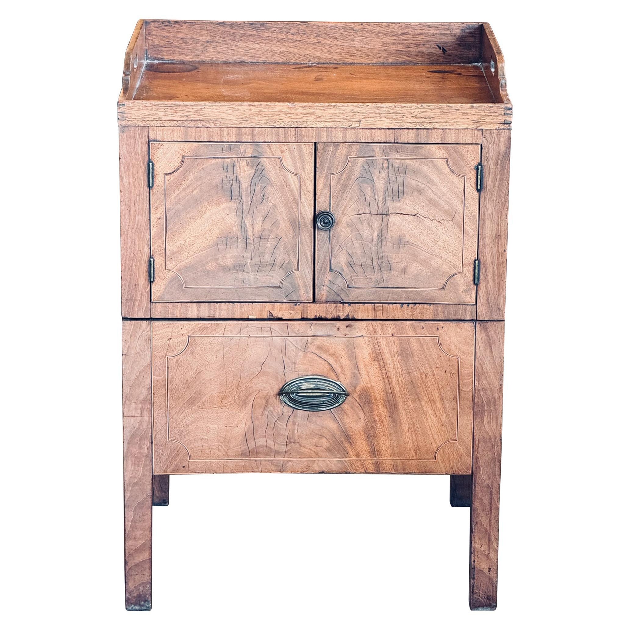 19th Century English Mahogany Beside Cabinet For Sale