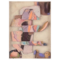 Ingvar Engdahl, artista sueco incluido en la lista. Técnica mixta / tablero. Composición abstracta