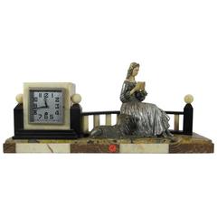 Interesting Art Nouveau Desk Clock or Mantel Clock