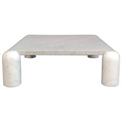 Carrara Marble Coffee Table Attributed to Mario Bellini