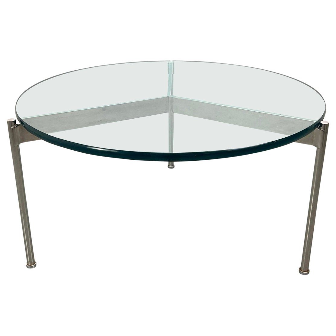 Ward Bennett for Brickel Polished Steel Claw Cocktail Table For Sale