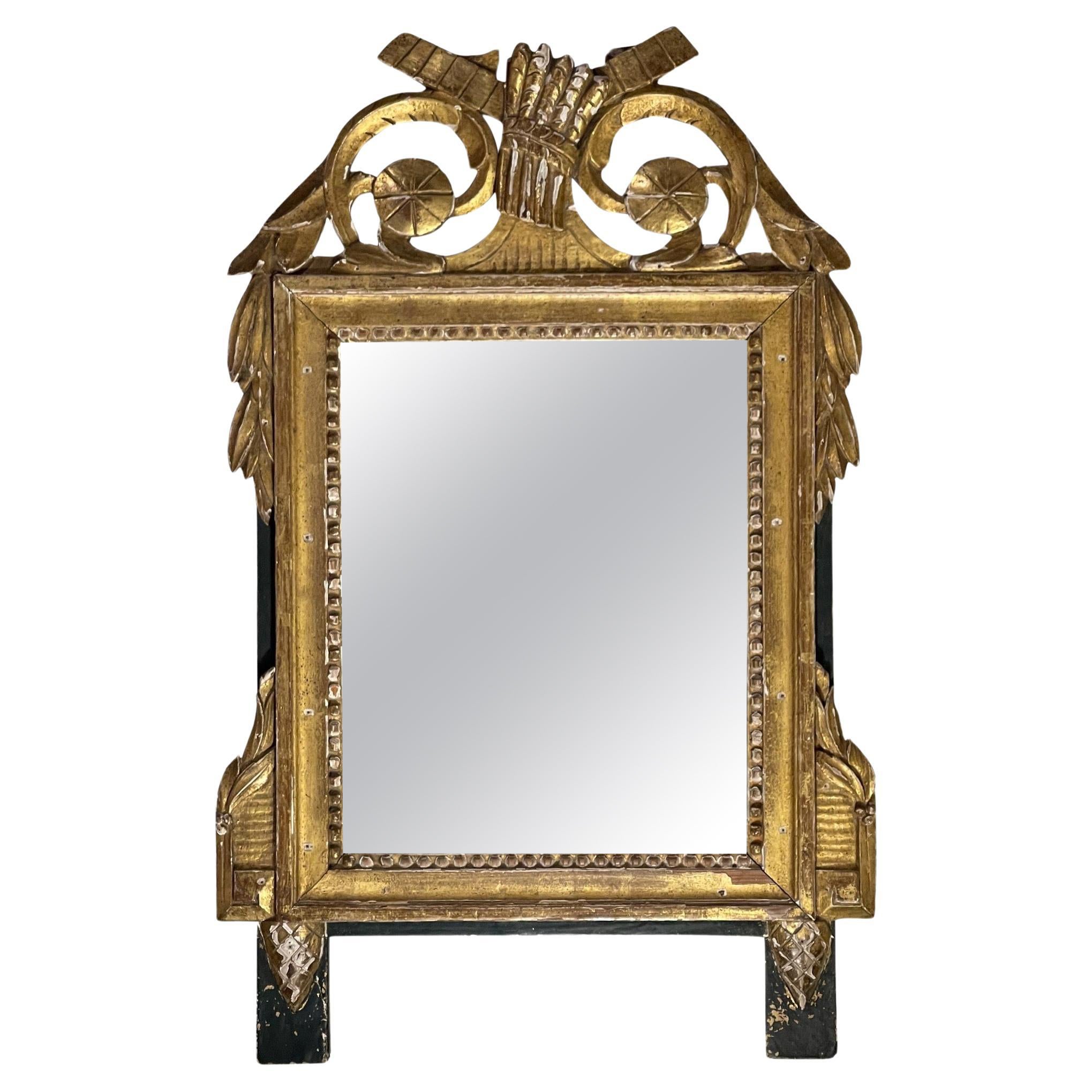 Miroir en bois doré du début du 19e siècle
