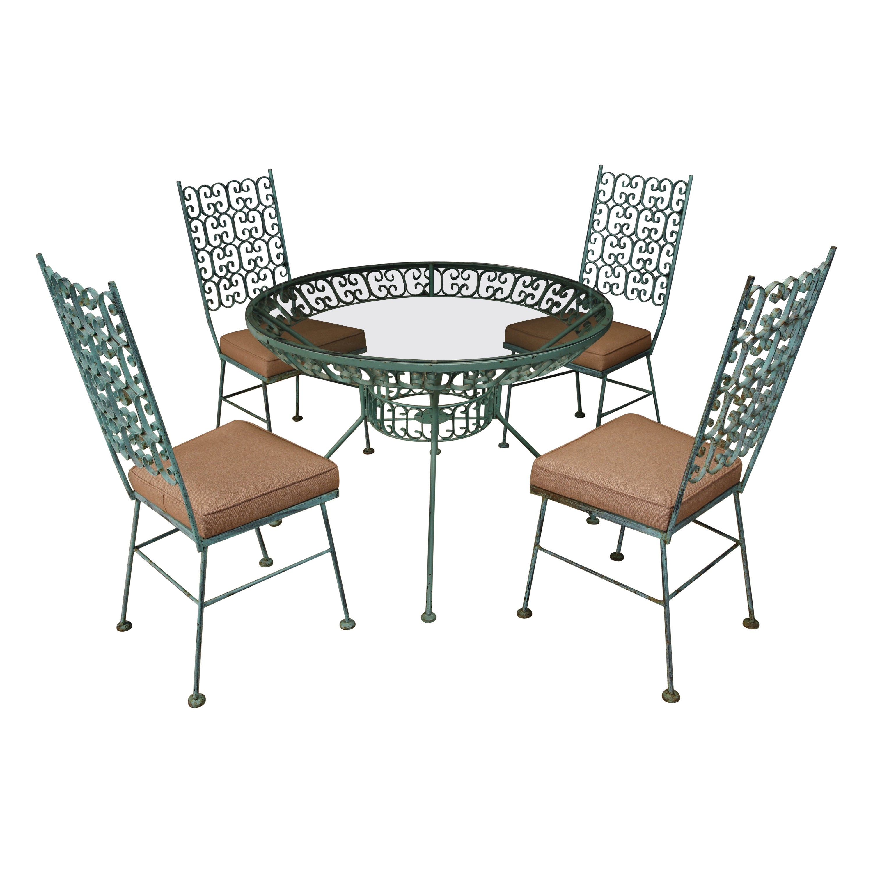 Juego de comedor para patio "Granada" de Arthur Umanoff para Shaver Howard, hacia 1960 en venta