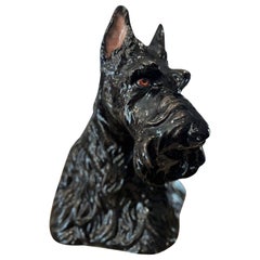 Figura vintage de cerámica de perro Scottie - The Townsend Ceramic and Glass Co. Florida