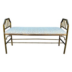 Vintage Brass Bamboo Style Bench, 1950s