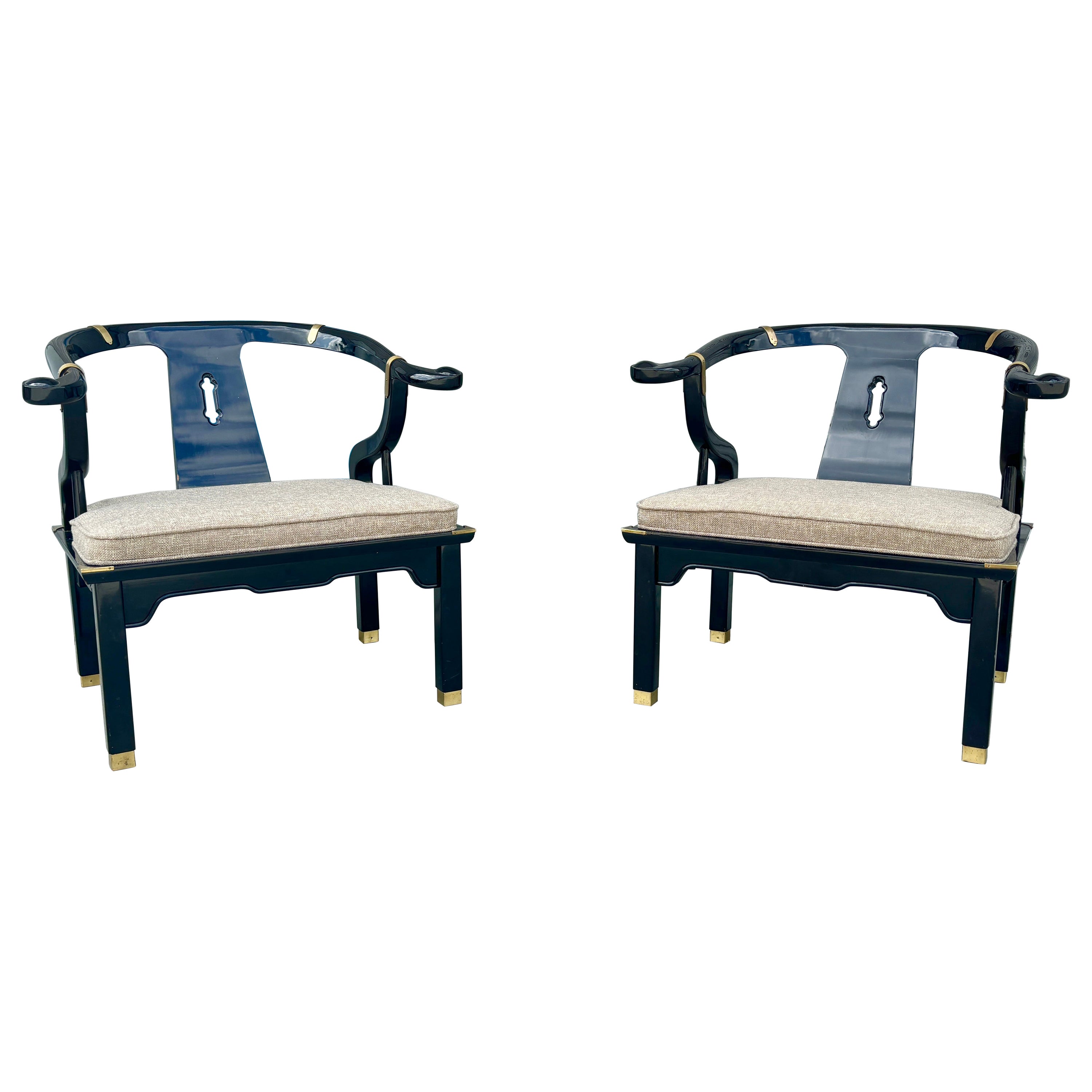 1970s Mid Century Lounge Chairs Styled After James Mont - Set of 2