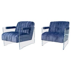 Mid Century Modern Acrylic Lounge Chairs - Set of 2, 1970s