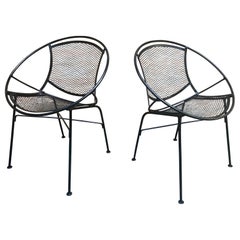 Retro mid century modern tempestini for salterini oscar patio chairs - a pair