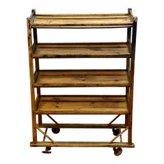 Antique 19th Century Industrial Rolling Shoe Rack