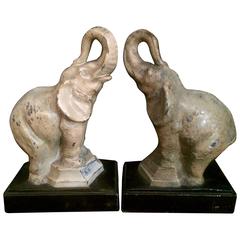 Pair of Vintage Iron Elephant Bookends