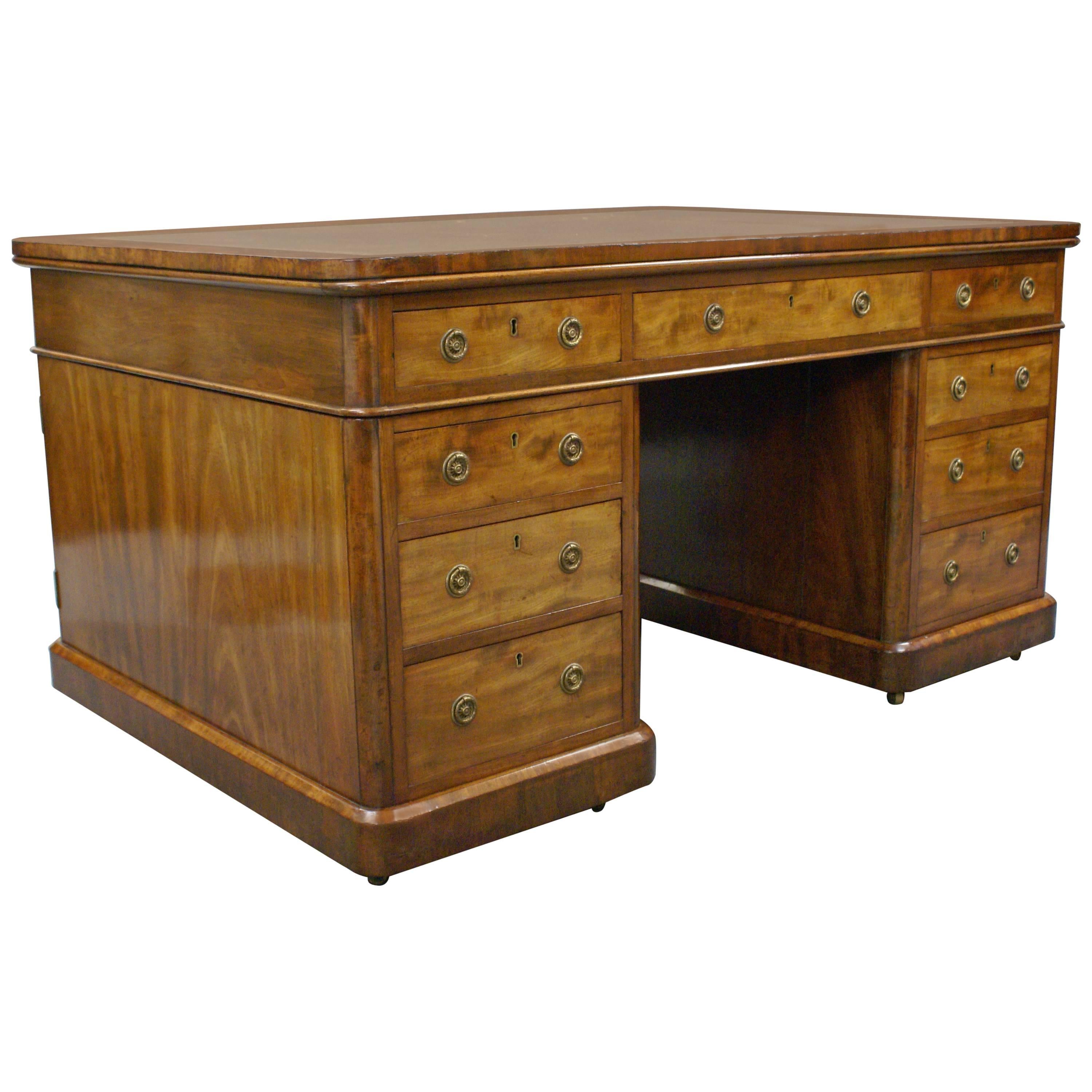 Impressive Early Victorian Partners Desk For Sale