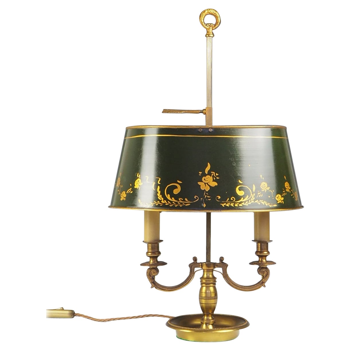 Antique French Bouillotte Table Lamp For Sale