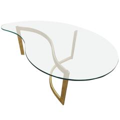 Unique Kidney Table with Twisted Base