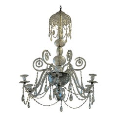 18th Century George III Period Cut Crystal Chandelier