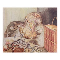 Originaler Vintage Beatrix-Keramikdruck. Peter Rabbit und Freunde C.1905