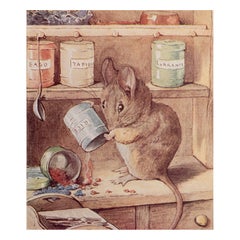 Originaler Vintage Beatrix-Keramikdruck. Peter Rabbit und Freunde C.1905