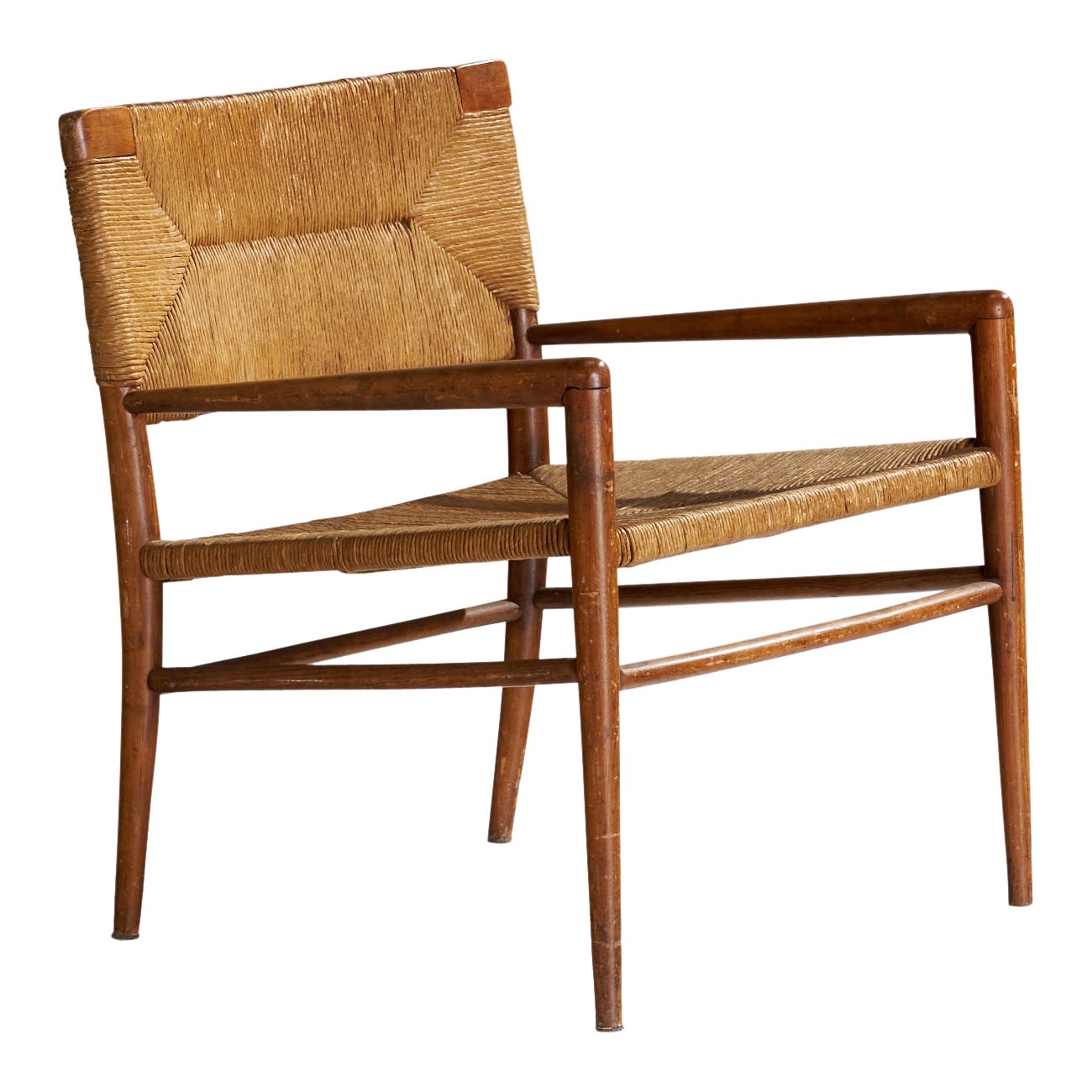 Mel Smilow, Lounge Chair, Wood, Papercord, USA, 1955