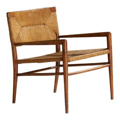 Fauteuil de salon Mel Smilow, bois, cordon papier, États-Unis, 1955