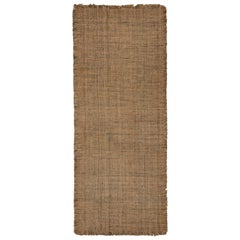 Rug & Kilim’s Contemporary Rug in Beige-Brown Striae and Gold and Black Accents
