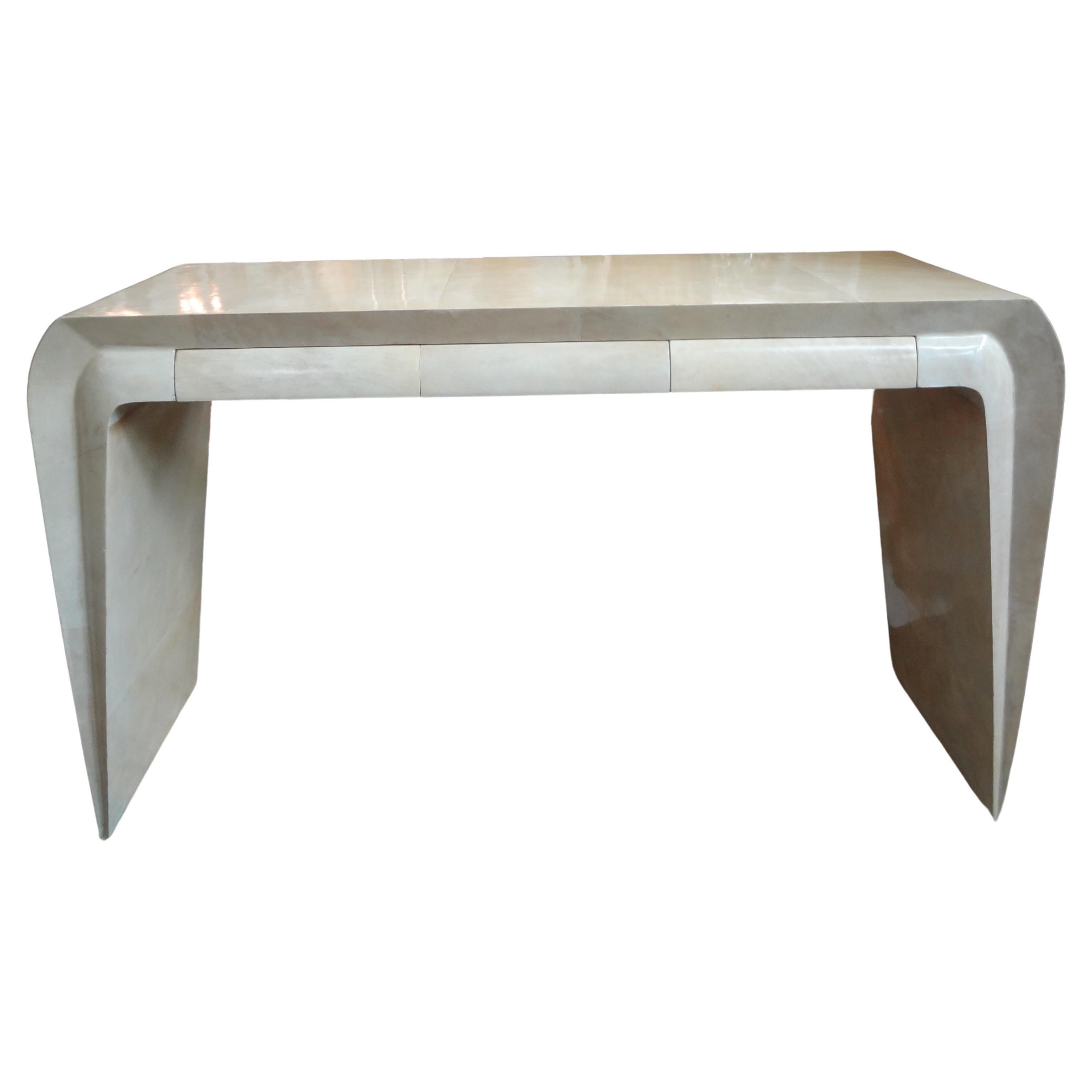 Italian Modern Parchment Console Table For Sale