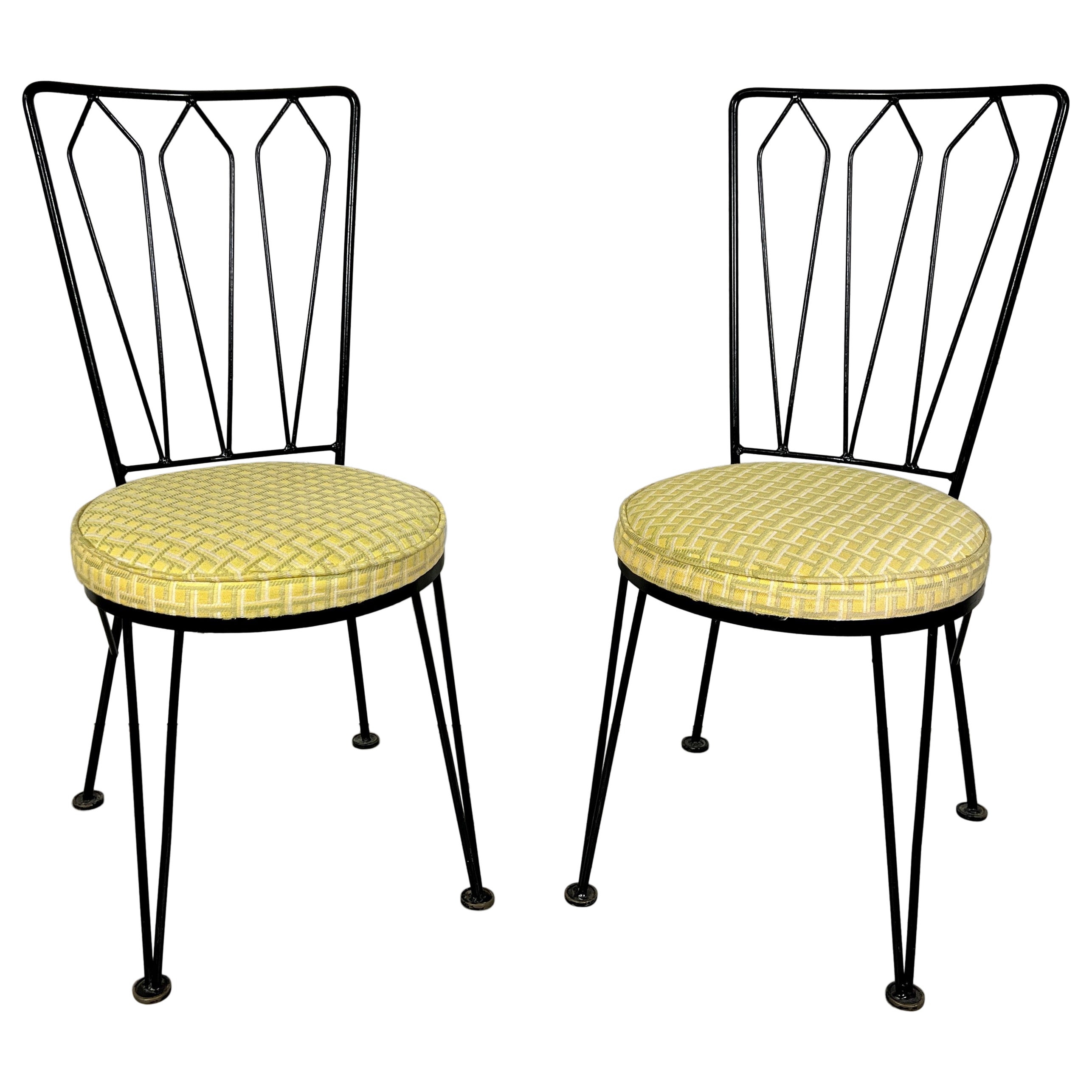 Pair of Woodard Iron Patio Chairs  For Sale