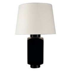'Ébène' Table Lamp with Parchment Shade by Design Frères