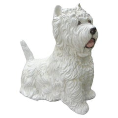Italian Hollywood Regency Glazed Ceramic Westie
