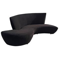 Vladimir Kagan Bilbao Serpentine Sofa by Preview in Black Velvet