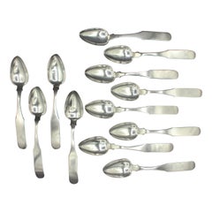 Antique Set of 12 1816 Coin Silver Tablespoons by John Erwin