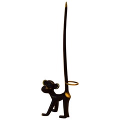 Walter Bosse Brass Monkey Figurine Pretzel Holder, Ring Holder