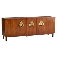 Retro John Widdcomb, Cabinet, Wood, Brass, USA, 1950s