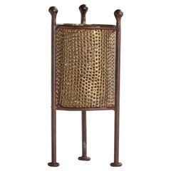 French Designer, Table Lamp, Bronze, Brass, France, 1960s