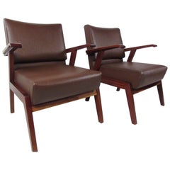 Pair of Unique Mid-Century Modern Italian Floating Armchairs