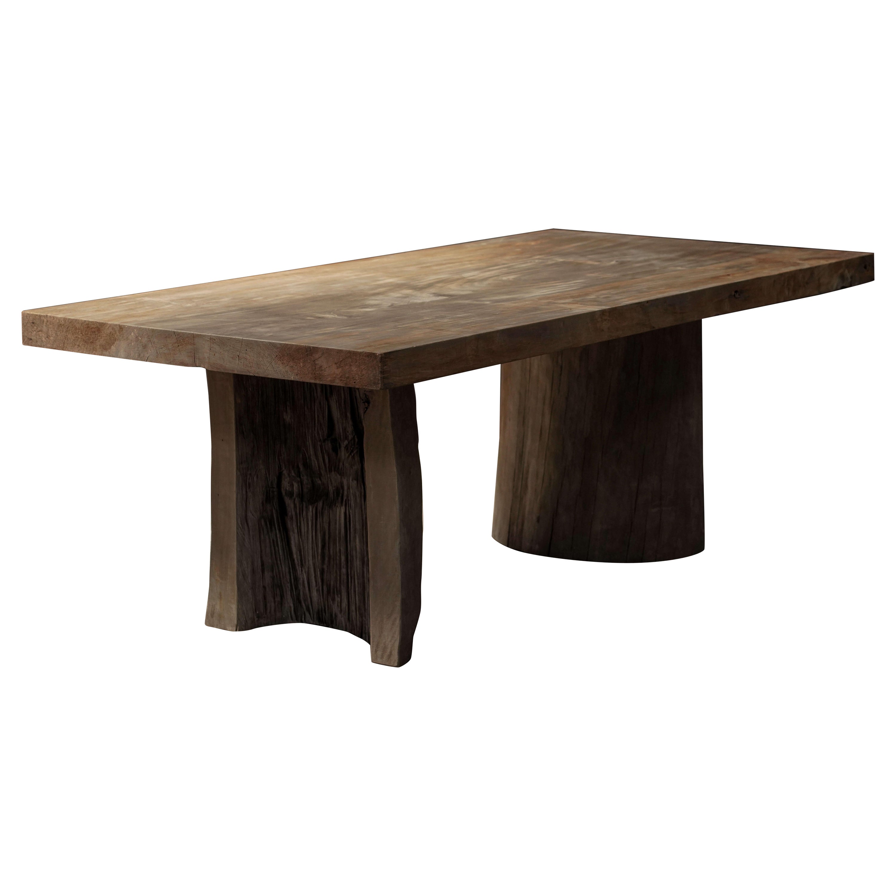 Table de salle à manger japonaise Zelkova Wood en vente