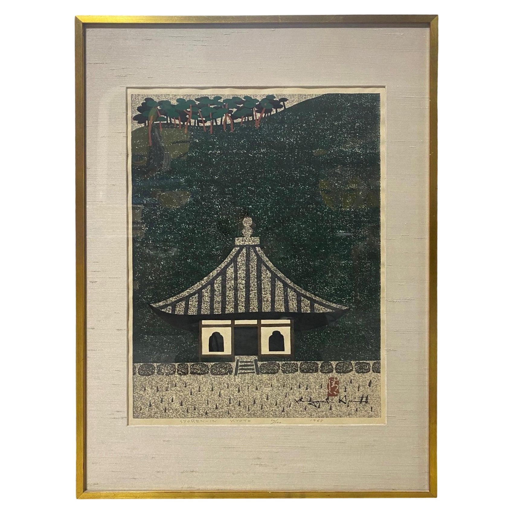 Kiyoshi Saito Gravure sur bois japonaise à édition limitée signée Syoren-In Kyoto