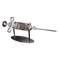 Andy Paiko Hand Blown Glass Syringe on Metal Stand