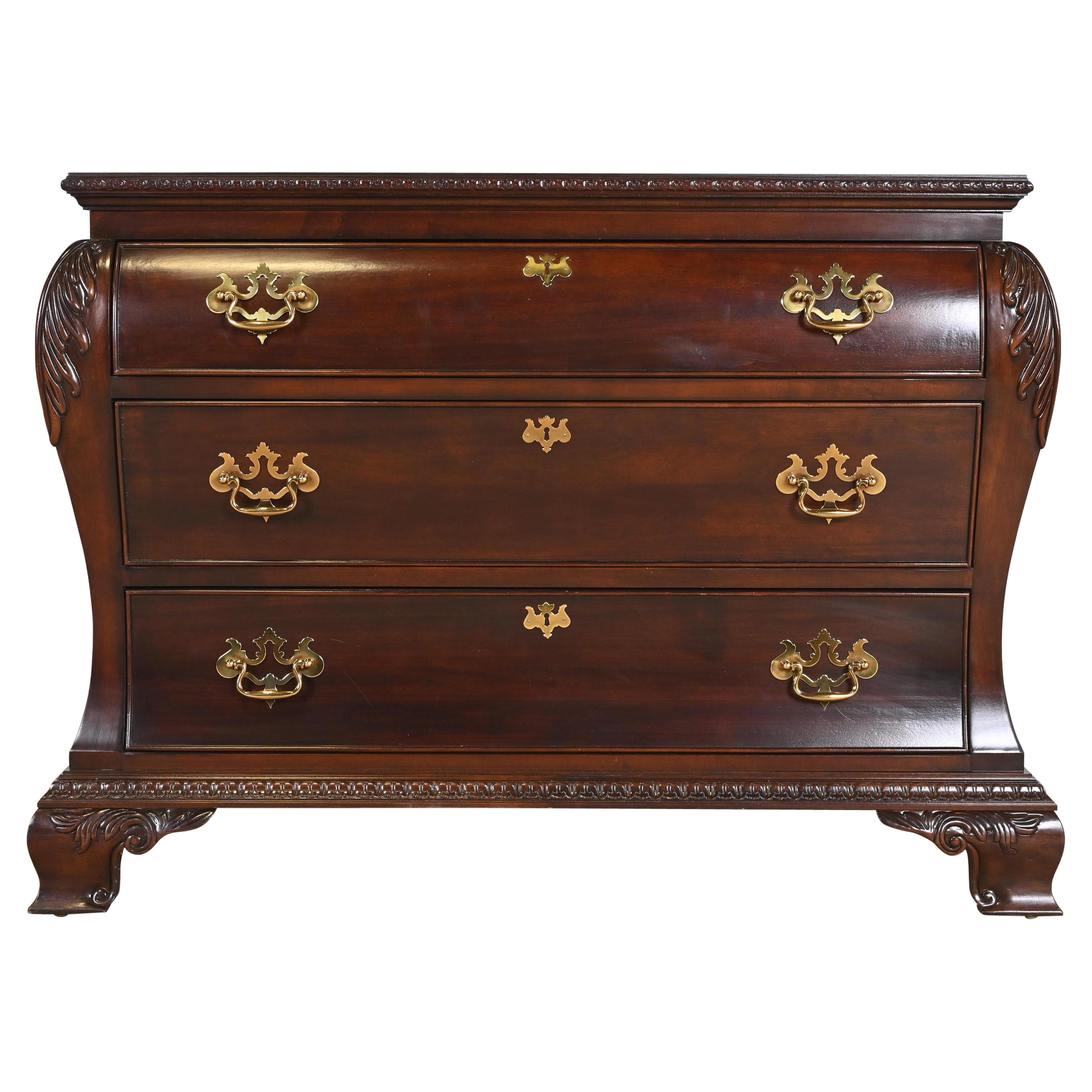 Century Furniture Georgian Carved Mahogany Bombay Dresser or Commode For Sale