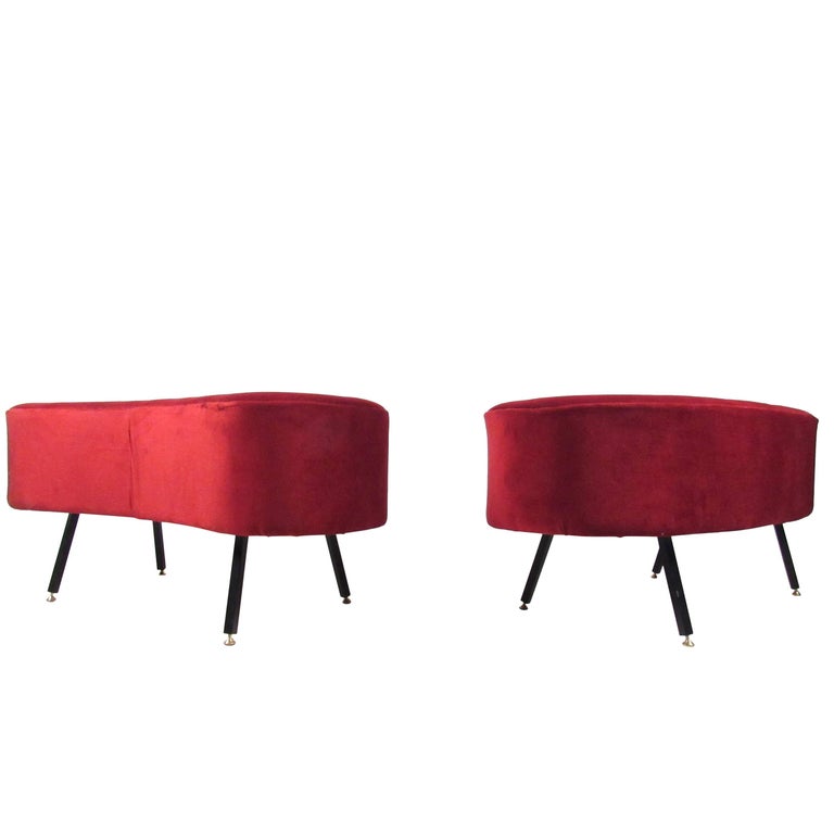 MidCentury Style Kidney Shaped Ottoman or Stool For Sale at 1stDibs