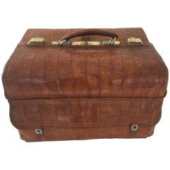 Vintage 1940s Barber Alligator Suitcase