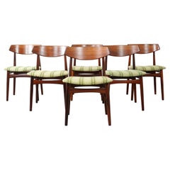 Retro 6 Danish Modern Rosewood Dining Chairs