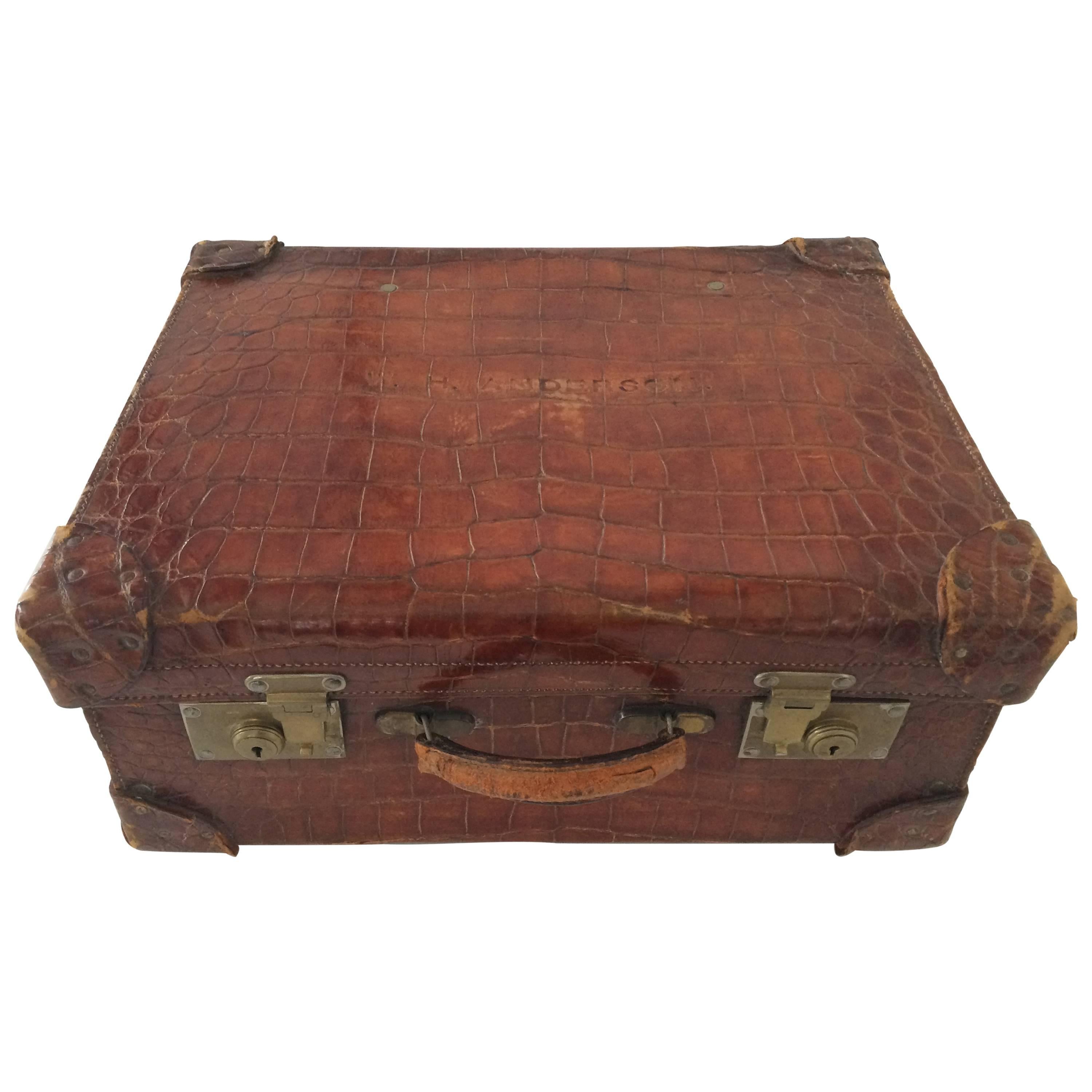 20th Century Very Rare Louis Vuitton Alligator Suitcase at 1stDibs