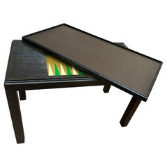 Vintage Faux Snakeskin Game Table with Removable Top