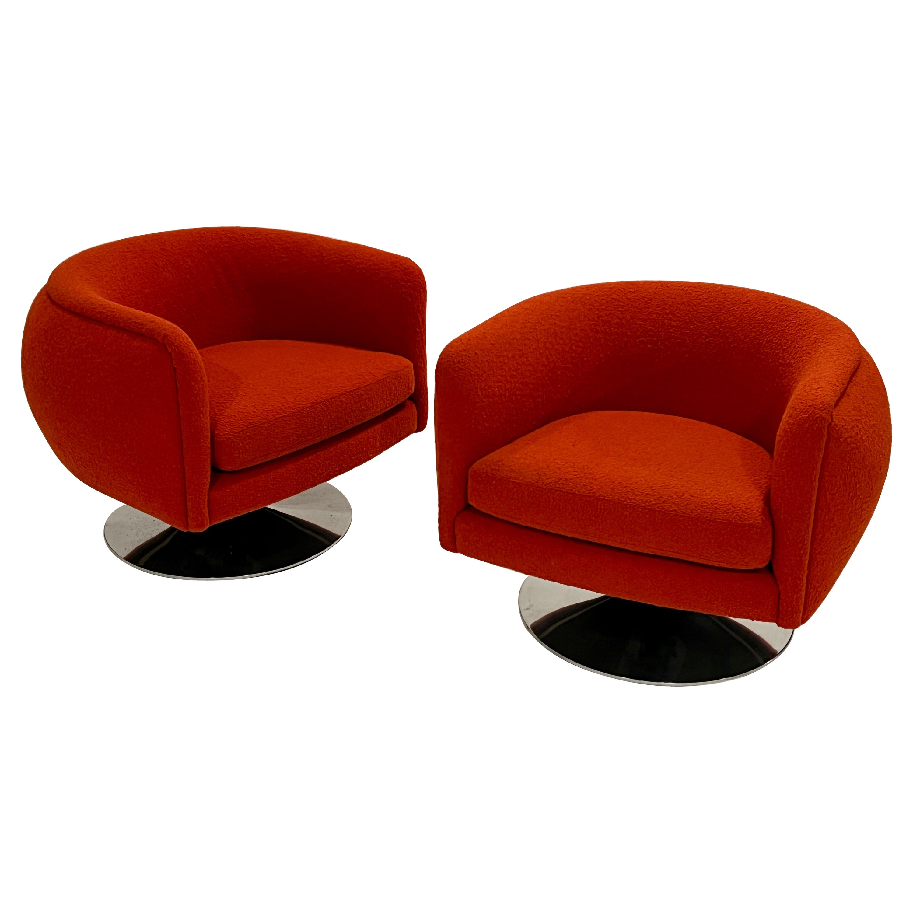 Pair of Joseph D'urso Swivel Lounge Chairs from Knoll For Sale