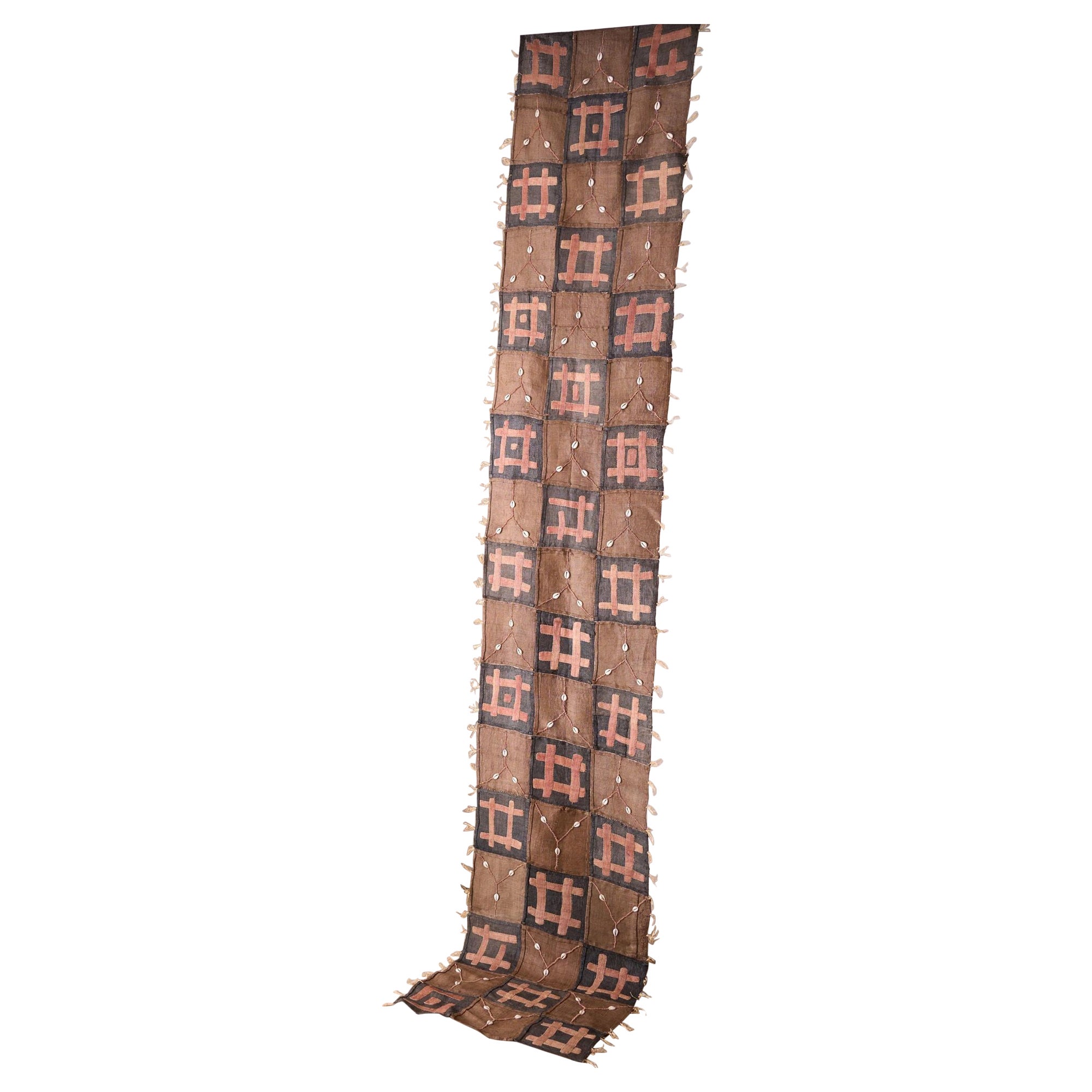 20th century African Kuba cloth from the Congo - Sea shells For Sale