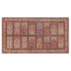 Vintage Midcentury Khotan Samarkand Handmade Wool Rug