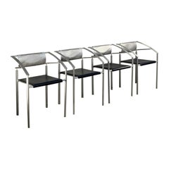 A Set of 4 MEMPHIS POST-MODERN CHAIRS by EMILIO NANNI for FLY-LINE, Italy 1980