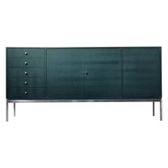 Vintage Mid-Century German Modern High Turquoise Sideboard with Drawers, 1970s