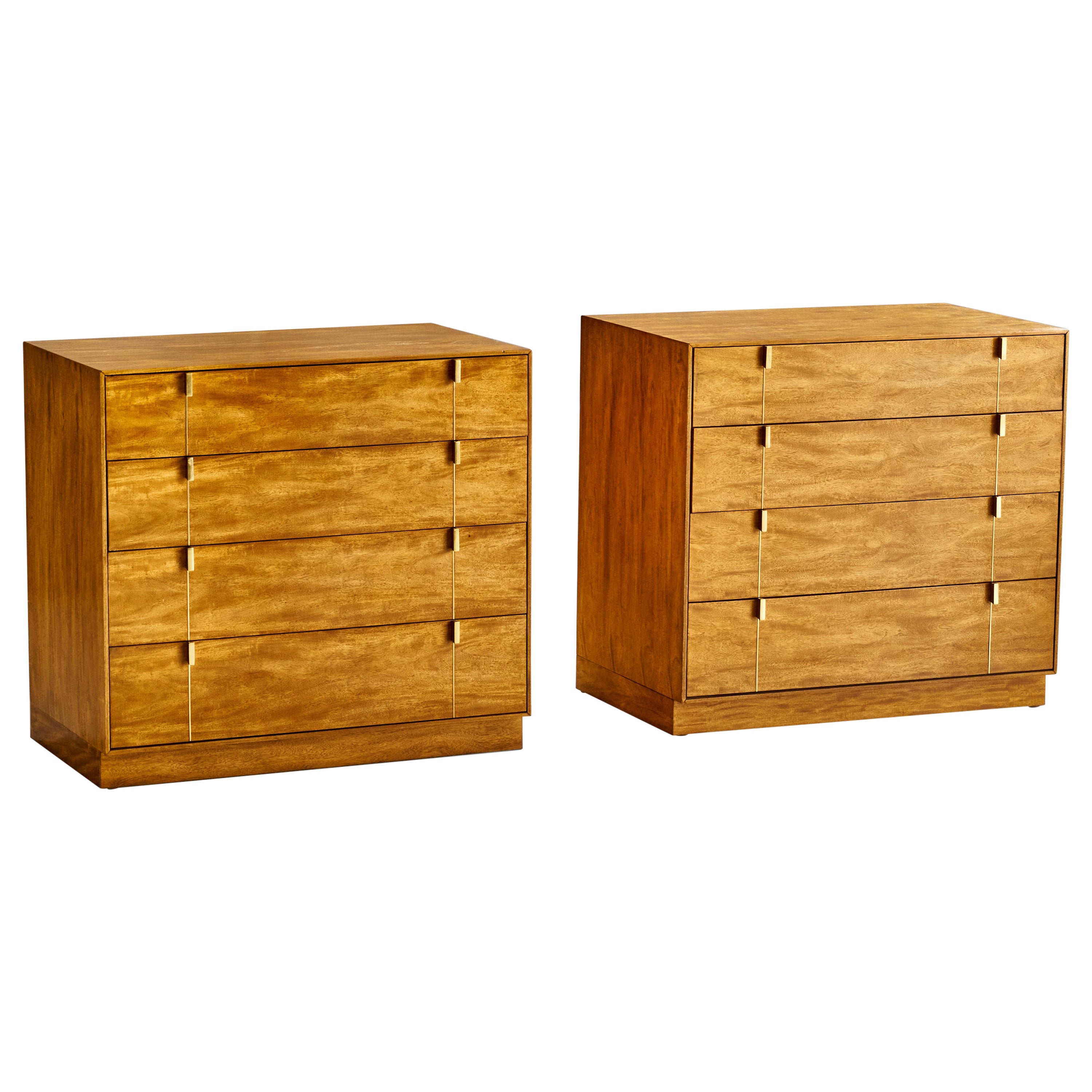 Hickory Manufacturing, Chests of Drawers, Hickory, Brass, USA, 1950s For Sale