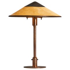 Niels Rasmussen Thykier, lampe de table, cuivre, papier, Danemark, années 1930