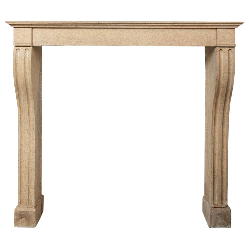 Tall and Elegant Antique Limestone Fireplace mantel For Sale